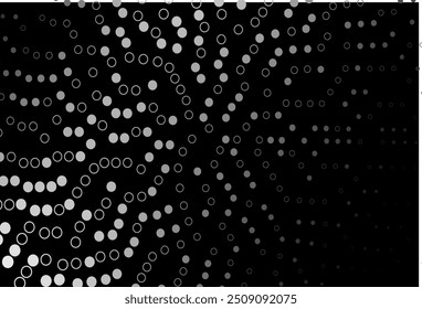Prata escura, padrão de vetor cinza com esferas. Bolhas desfocadas no plano de fundo abstrato com gradiente colorido. Modelo completamente novo para o seu livro de marcas.