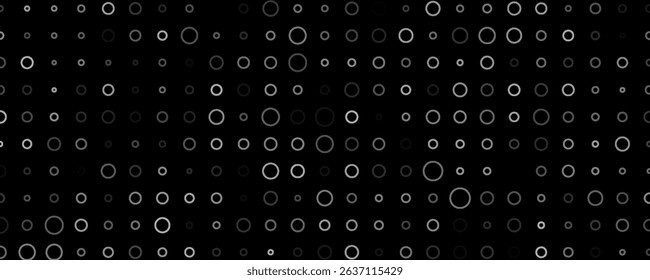 Dark Silver, Gray vector pattern with spheres. Illustration with set of shining colorful abstract circles. Pattern can be used as texture of water, rain drops.