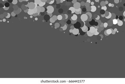 Dark Silver, Gray vector pattern with colored spheres. Geometric sample of repeating circles on white background in halftone style.