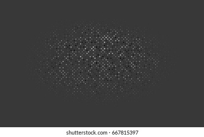 Dark Silver, Gray vector pattern with colored spheres. Geometric sample of repeating circles on white background in halftone style.