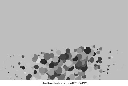 Dark Silver, Gray vector pattern with colored spheres. Geometric sample of repeating circles on white background in halftone style.