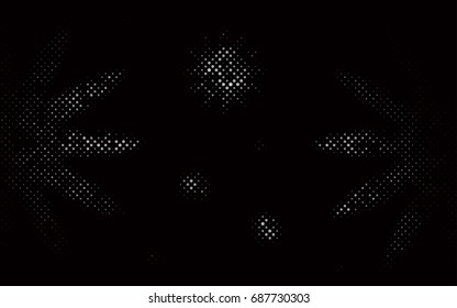 Dark Silver, Gray vector pattern with colored spheres. Geometric sample of repeating circles on white background in halftone style.