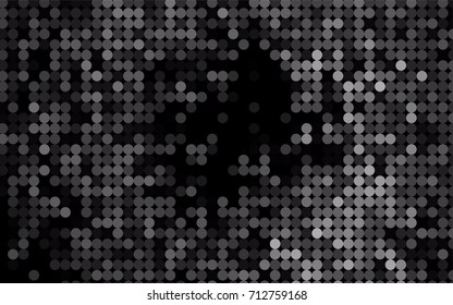 Dark Silver, Gray vector pattern with colored spheres. Geometric sample of repeating circles on white background in halftone style.
