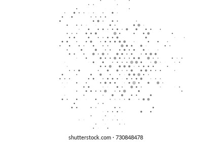 Dark Silver, Gray vector pattern with colored spheres. Geometric sample of repeating circles on white background in halftone style.