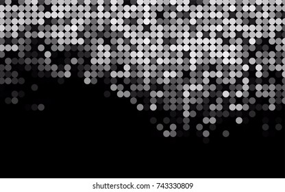 Dark Silver, Gray vector pattern with colored spheres. Geometric sample of repeating circles on white background in halftone style.