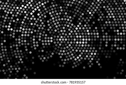Dark Silver, Gray vector pattern with colored spheres. Geometric sample of repeating circles on white background in halftone style.