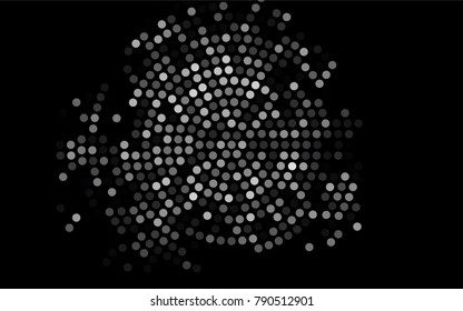 Dark Silver, Gray vector pattern with colored spheres. Geometric sample of repeating circles on white background in halftone style.