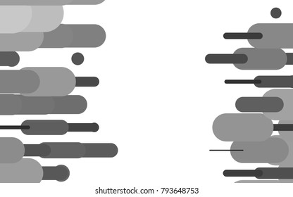 Dark Silver, Gray vector pattern with rounded lines. Capsules on blurred abstract background with gradient. Best design for your ad, poster, banner.