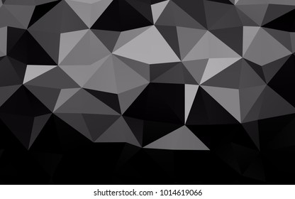 Dark Silver, Gray vector polygon abstract pattern. Triangular geometric sample with gradient.  The textured pattern can be used for background.