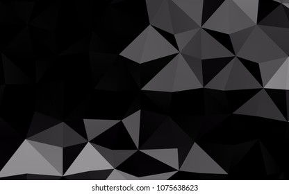 Dark Silver, Gray vector polygon abstract background. Shining illustration, which consist of triangles. The textured pattern can be used for background.
