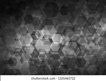 Dark Silver, Gray vector polygon abstract template. Colorful abstract illustration with gradient. hexagonal pattern for your business design.