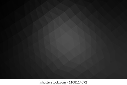 Dark Silver, Gray vector polygon abstract backdrop. Triangular geometric sample with gradient.  The elegant pattern can be used as part of a brand book.