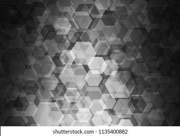 Dark Silver, Gray vector polygon abstract pattern. Creative geometric illustration in Origami style with gradient. A completely new design for your business.
