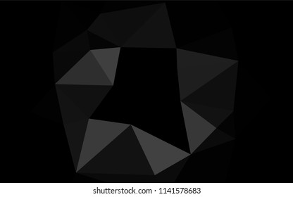 Dark Silver, Gray vector polygon abstract background. Creative geometric illustration in Origami style with gradient. The polygonal design can be used for your web site.