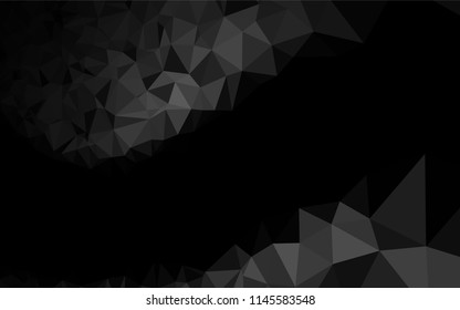 Dark Silver, Gray vector polygon abstract layout. Geometric illustration in Origami style with gradient.  Brand new style for your business design.