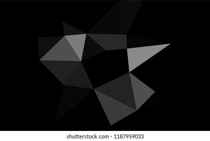Dark Silver, Gray vector polygon abstract background. Triangular geometric sample with gradient.  A new texture for your design.