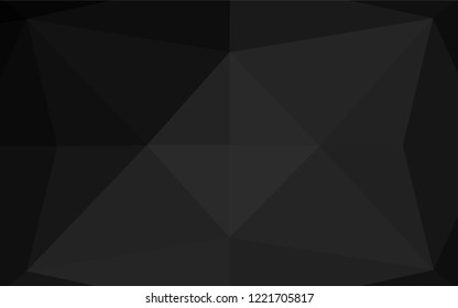 Dark Silver, Gray vector polygon abstract background. Triangular geometric sample with gradient.  A completely new design for your business.