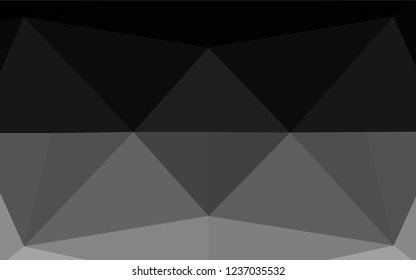 Dark Silver, Gray vector polygon abstract background. Triangular geometric sample with gradient.  The completely new template can be used for your brand book.