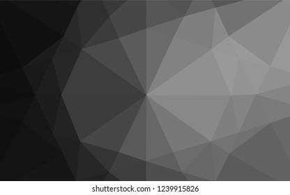 Dark Silver, Gray vector polygon abstract background. Triangular geometric sample with gradient.  The elegant pattern can be used as part of a brand book.
