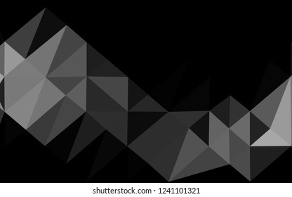 Dark Silver, Gray vector polygon abstract background. Triangular geometric sample with gradient.  Textured pattern for background.