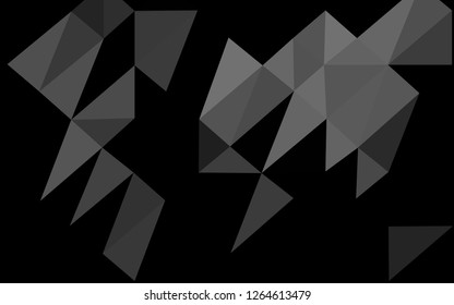 Dark Silver, Gray vector polygon abstract background. Triangular geometric sample with gradient.  Template for a cell phone background.