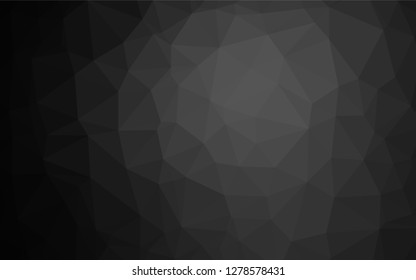 Dark Silver, Gray vector polygon abstract backdrop. Geometric illustration in Origami style with gradient.  The textured pattern can be used for background.