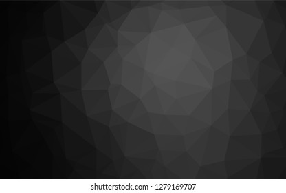Dark Silver, Gray vector polygon abstract backdrop. Geometric illustration in Origami style with gradient.  The textured pattern can be used for background.
