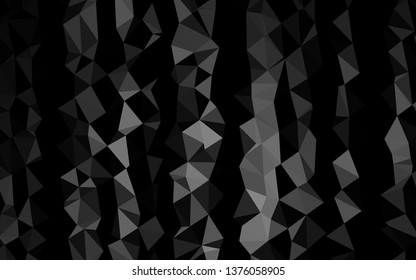 Dark Silver, Gray vector polygon abstract backdrop. A sample with polygonal shapes. Elegant pattern for a brand book.