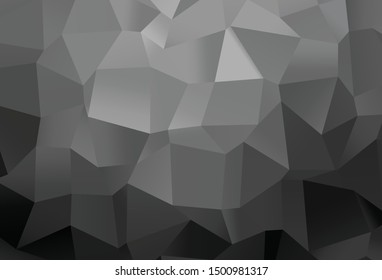 Dark Silver, Gray vector polygon abstract background. Creative illustration in halftone style with gradient. Textured pattern for background.