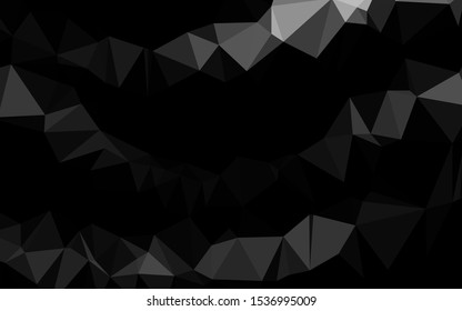 Dark Silver, Gray vector polygon abstract background. Colorful illustration in Origami style with gradient.  Textured pattern for background.
