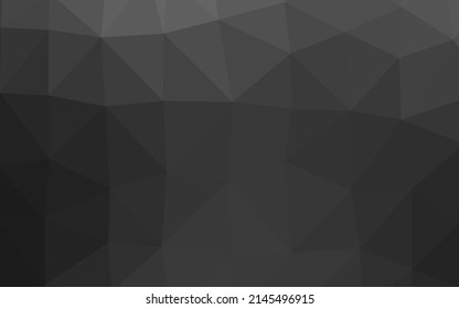 Dark Silver, Gray vector polygon abstract backdrop. Triangular geometric sample with gradient.  The best triangular design for your business.