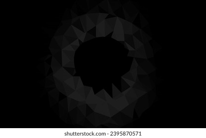 Dark Silver, Gray vector polygon abstract background. Triangular geometric sample with gradient.  Completely new template for your business design.