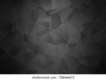 Dark Silver, Gray vector polygon abstract background. Triangular geometric sample with gradient.  The textured pattern can be used for background.