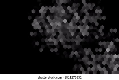 Dark Silver, Gray vector polygonal illustration, which consist of hexagons. Hexagonal design for your business. Creative geometric background in Origami style with gradient