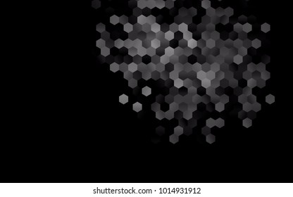 Dark Silver, Gray vector polygonal illustration, which consist of hexagons. Hexagonal pattern for your business design. Geometric background in Origami style with gradient. 