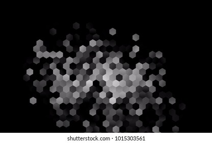 Dark Silver, Gray vector polygonal illustration, which consist of hexagons. Hexagonal design for your business. Creative geometric background in Origami style with gradient