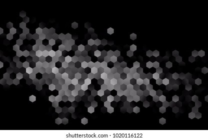 Dark Silver, Gray vector polygonal illustration, which consist of hexagons. Hexagonal pattern for your business design. Geometric background in Origami style with gradient. 