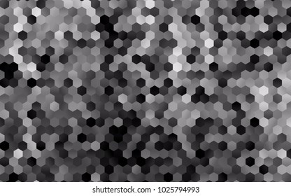 Dark Silver, Gray vector polygonal illustration, which consist of hexagons. Hexagonal design for your business. Creative geometric background in Origami style with gradient