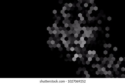 Dark Silver, Gray vector polygonal illustration, which consist of hexagons. Hexagonal design for your business. Creative geometric background in Origami style with gradient