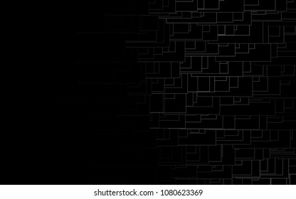 Dark Silver, Gray vector polygonal illustration, which consist of rectangles. Rectangular pattern for your business design. Geometric background in Origami style with gradient. 