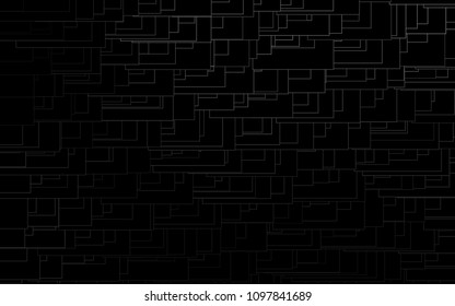 Dark Silver, Gray vector polygonal illustration consisting of rectangles. Rectangular design for your business. Creative geometric background in origami style with gradient.