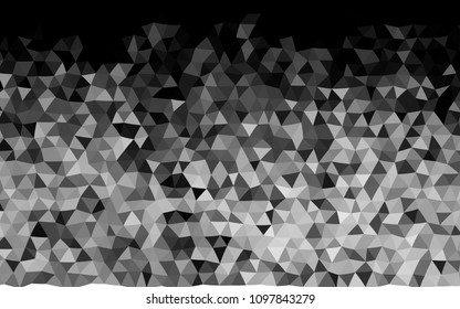 Dark Silver, Gray vector polygonal template. Triangular geometric sample with gradient.  Triangular pattern for your business design.