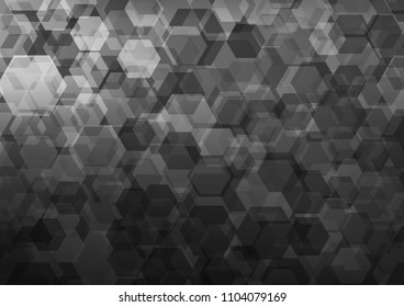 Dark Silver, Gray vector polygonal pattern. Brand new colored illustration in blurry style with gradient. A completely new design for your business.