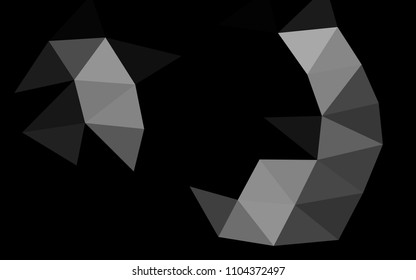 Dark Silver, Gray vector polygonal polygonal. Brand new colored illustration in blurry style with gradient. Triangular pattern for your business design.