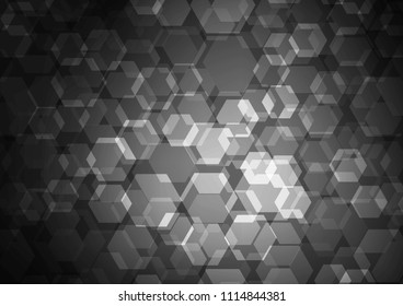 Dark Silver, Gray vector polygonal pattern. Shining colored illustration in a Brand new style. hexagonal pattern for your business design.