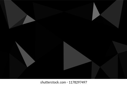 Dark Silver, Gray vector polygonal background. Geometric illustration in Origami style with gradient.  The template can be used as a background for cell phones.