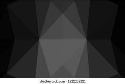 Dark Silver, Gray vector polygonal template. Creative illustration in halftone style with gradient. Brand new style for your business design.