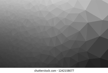 Dark Silver, Gray vector polygonal background. Geometric illustration in Origami style with gradient.  The template can be used as a background for cell phones.