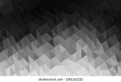 Dark Silver, Gray vector polygonal template. Triangular geometric sample with gradient.  Textured pattern for background.