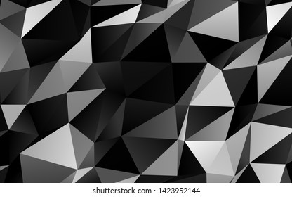 Dark Silver, Gray vector polygonal pattern. Shining illustration, which consist of triangles. Template for your brand book.